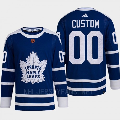 Men's Youth Toronto Maple Leafs Custom Fanatics Blue Reverse Retro 2.0 Primegreen Jersey